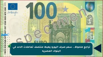 تراجع ملحوظ.. سعر صرف اليورو يهبط منتصف تعاملات الأحد في البنوك المصرية